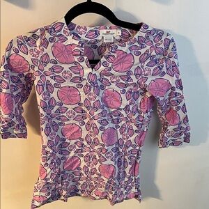 Vineyard Vines Girls Pink and Purple Floral dress or swim cover up